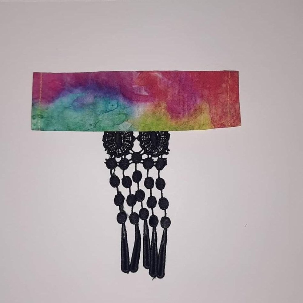 Fancy Pet Scarf Dog Bandana Rainbow Black Neck Tassel